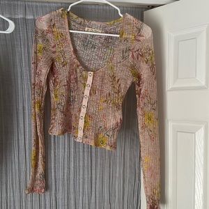Free People Mesh Floral top
